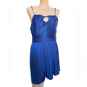 House of Harlow 1960 Royal Blue Satin Mini Dress Size Medium